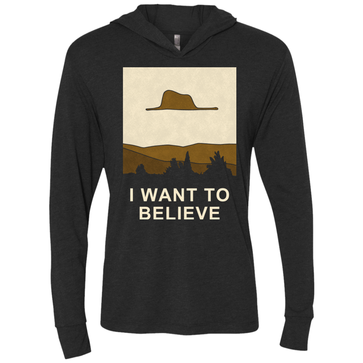 T-Shirts Vintage Black / X-Small Le petit believer Triblend Long Sleeve Hoodie Tee