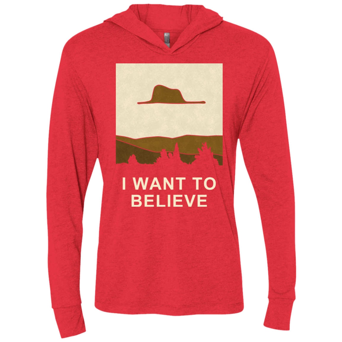 T-Shirts Vintage Red / X-Small Le petit believer Triblend Long Sleeve Hoodie Tee