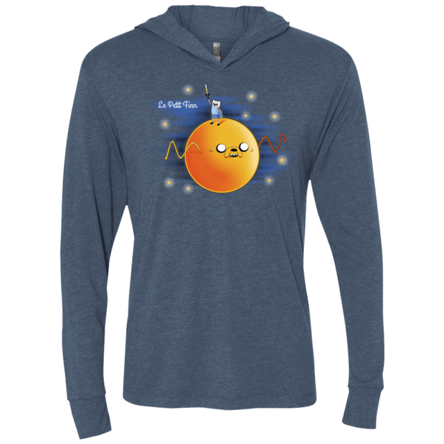 T-Shirts Indigo / X-Small Le Petit Finn Triblend Long Sleeve Hoodie Tee