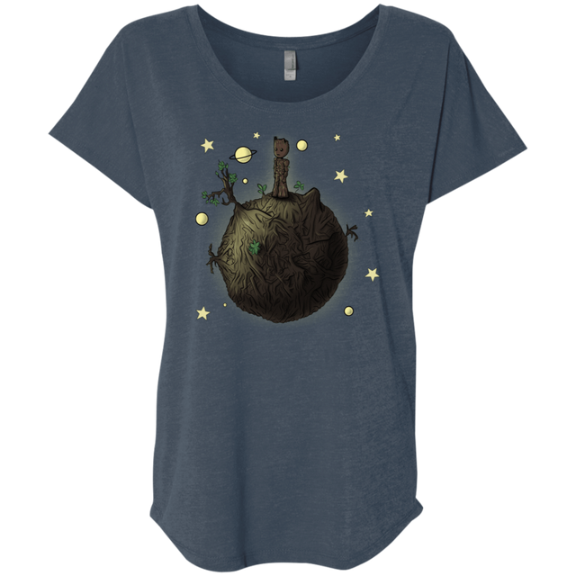 T-Shirts Indigo / X-Small Le Petit Groot Triblend Dolman Sleeve