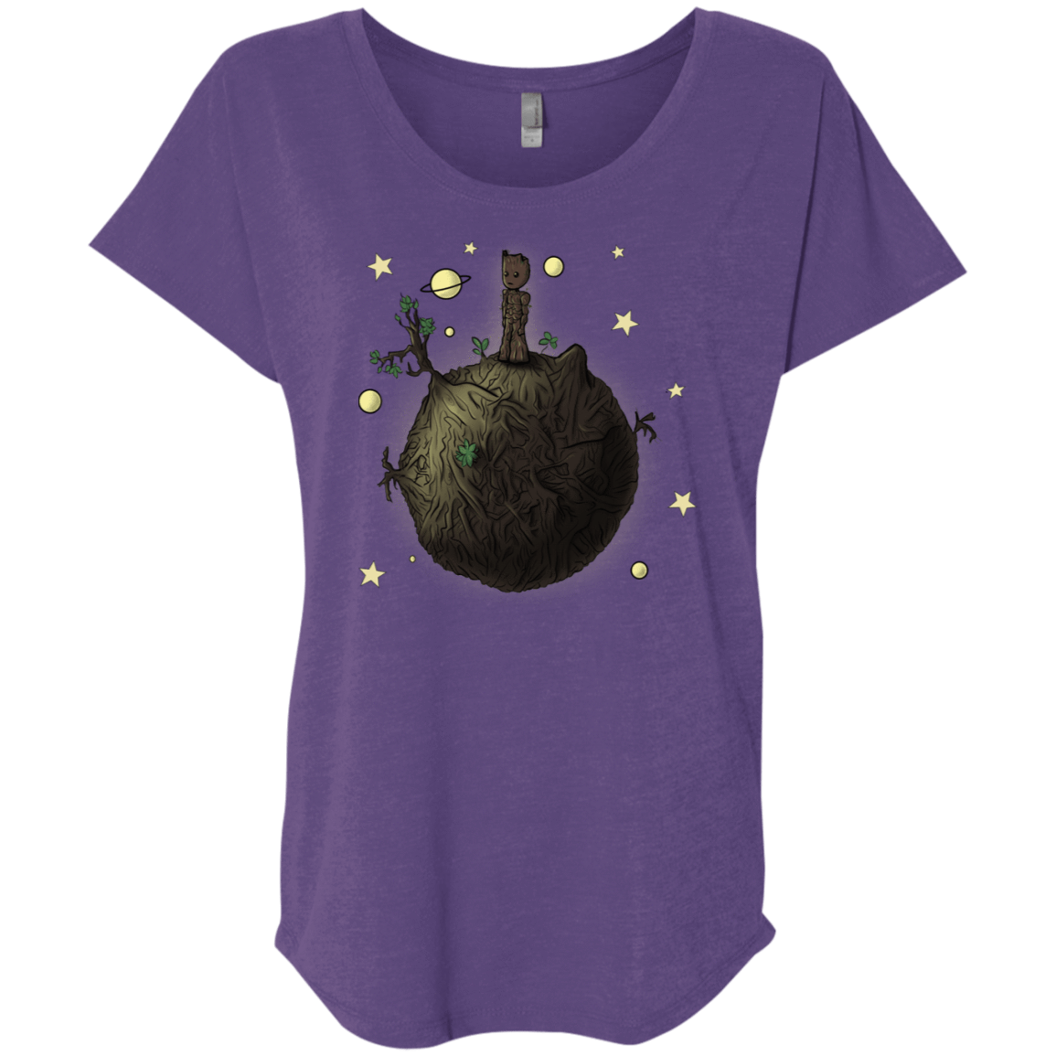 T-Shirts Purple Rush / X-Small Le Petit Groot Triblend Dolman Sleeve