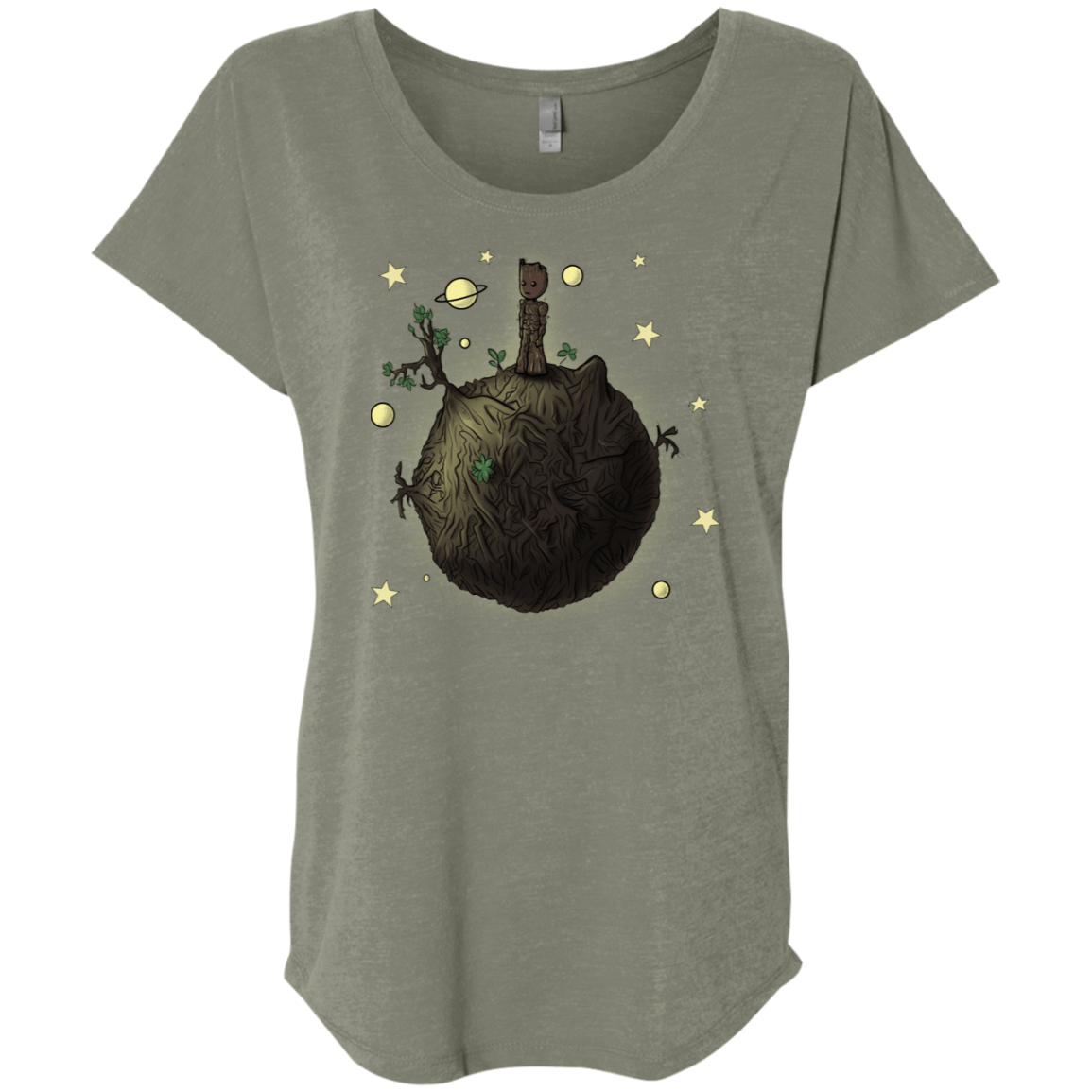 T-Shirts Venetian Grey / X-Small Le Petit Groot Triblend Dolman Sleeve