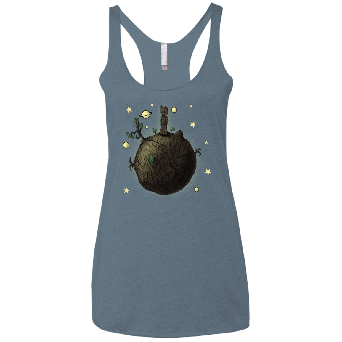 T-Shirts Indigo / X-Small Le Petit Groot Women's Triblend Racerback Tank