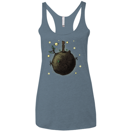 T-Shirts Indigo / X-Small Le Petit Groot Women's Triblend Racerback Tank