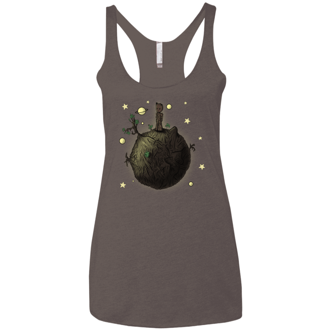 T-Shirts Macchiato / X-Small Le Petit Groot Women's Triblend Racerback Tank