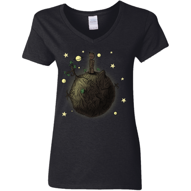 T-Shirts Black / S Le Petit Groot Women's V-Neck T-Shirt