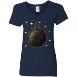 T-Shirts Navy / S Le Petit Groot Women's V-Neck T-Shirt