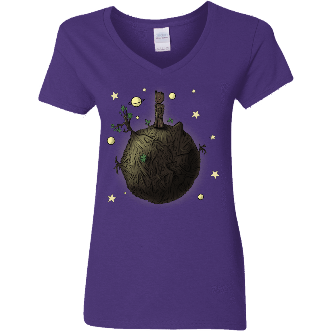 T-Shirts Purple / S Le Petit Groot Women's V-Neck T-Shirt