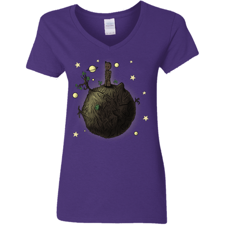 T-Shirts Purple / S Le Petit Groot Women's V-Neck T-Shirt