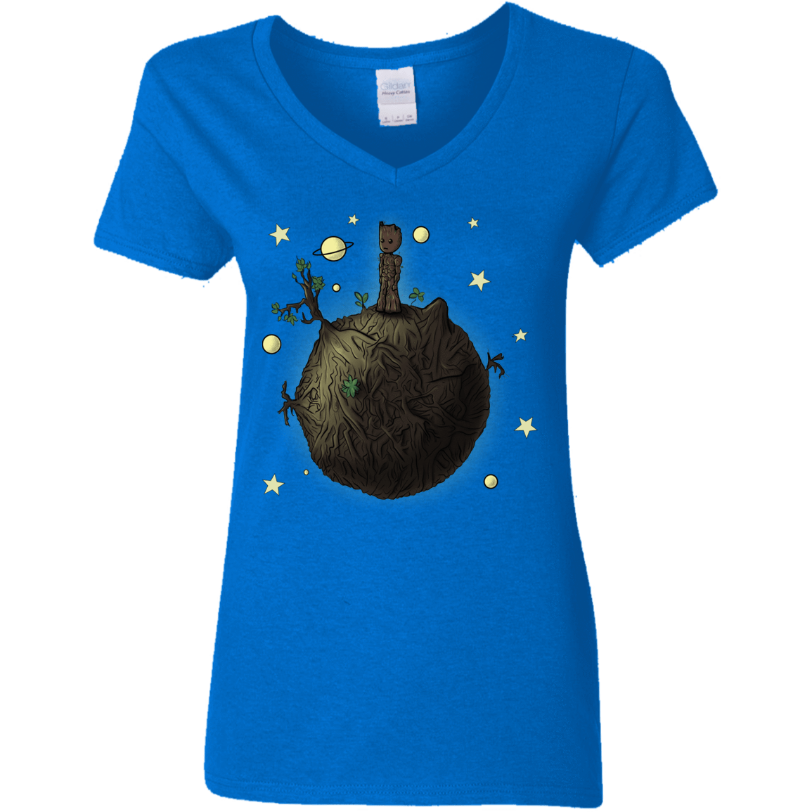 T-Shirts Royal / S Le Petit Groot Women's V-Neck T-Shirt