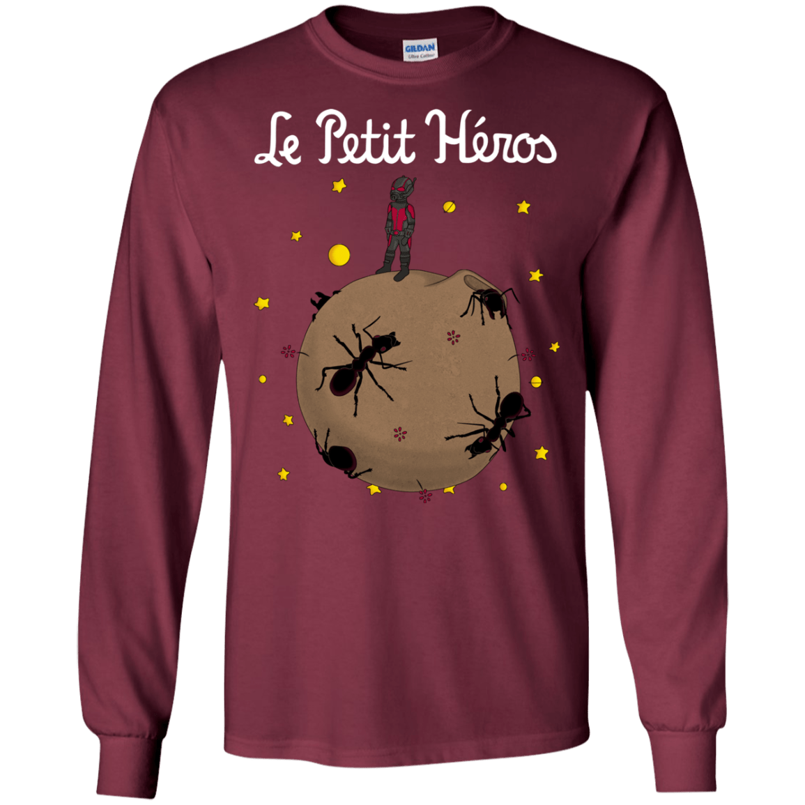 T-Shirts Maroon / S Le Petit Héros Men's Long Sleeve T-Shirt