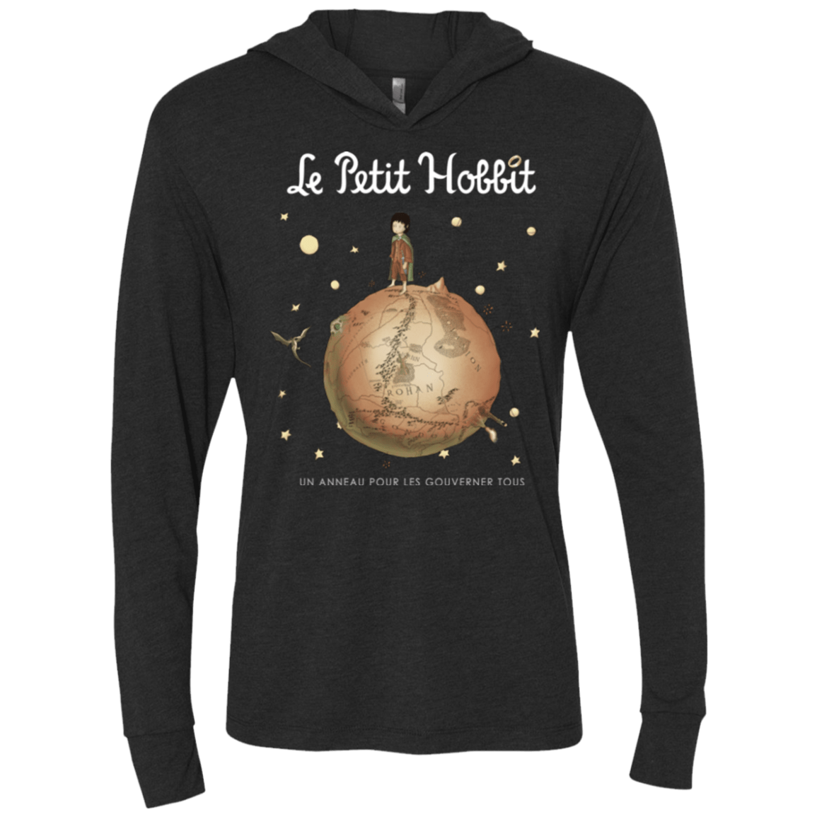 T-Shirts Vintage Black / X-Small Le Petit Hobbit Triblend Long Sleeve Hoodie Tee