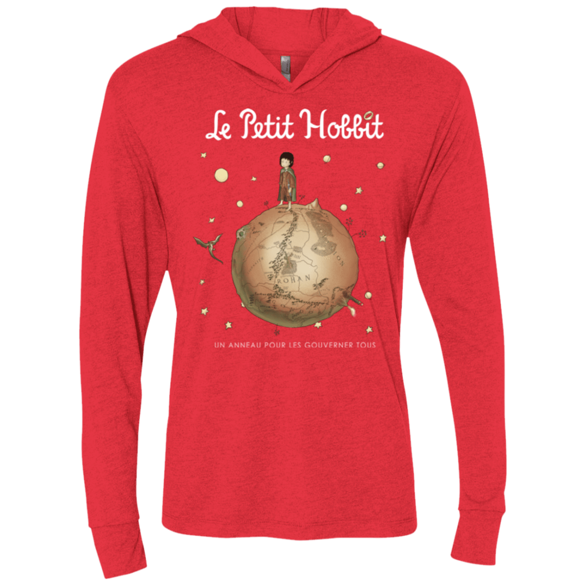 T-Shirts Vintage Red / X-Small Le Petit Hobbit Triblend Long Sleeve Hoodie Tee