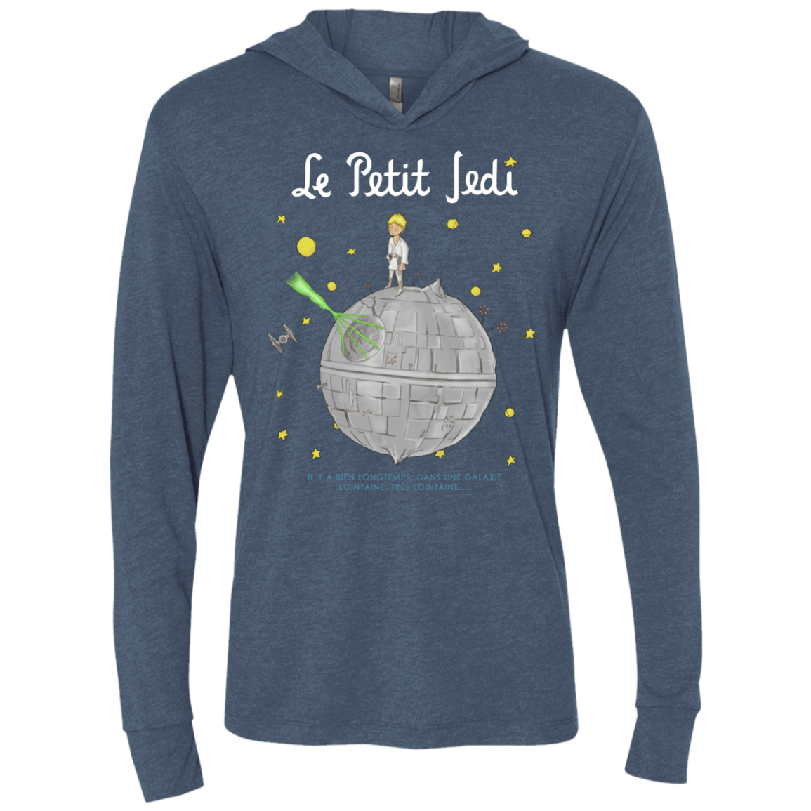 T-Shirts Indigo / X-Small Le Petit Jedi Triblend Long Sleeve Hoodie Tee