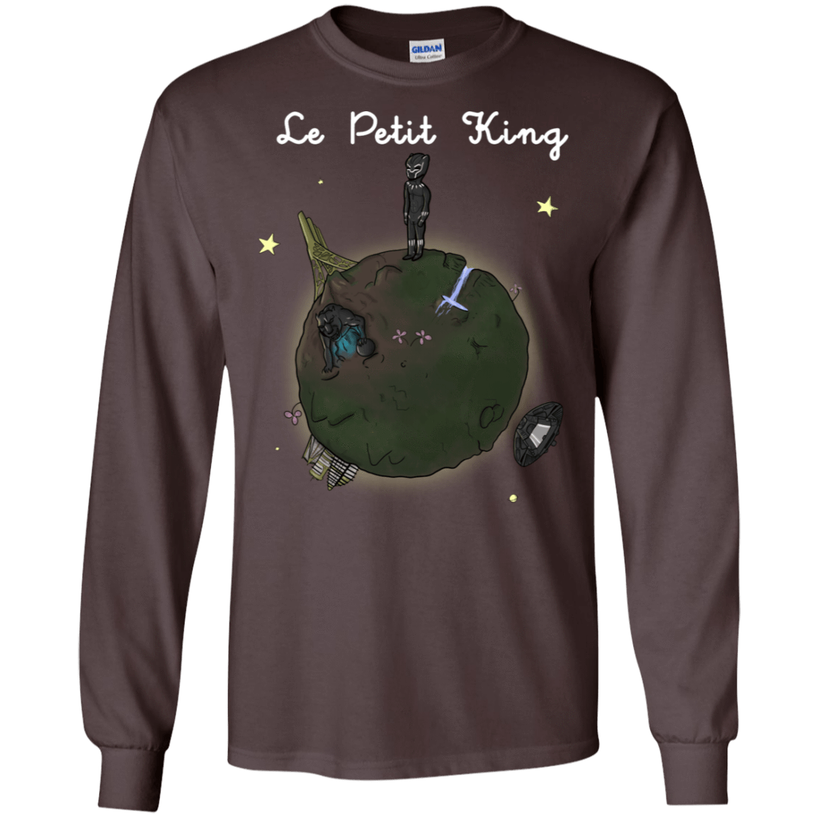 T-Shirts Dark Chocolate / S Le Petit Prince Of Wakanda Men's Long Sleeve T-Shirt