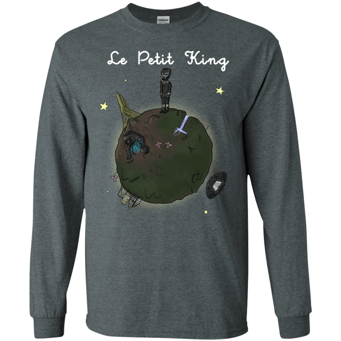 T-Shirts Dark Heather / S Le Petit Prince Of Wakanda Men's Long Sleeve T-Shirt