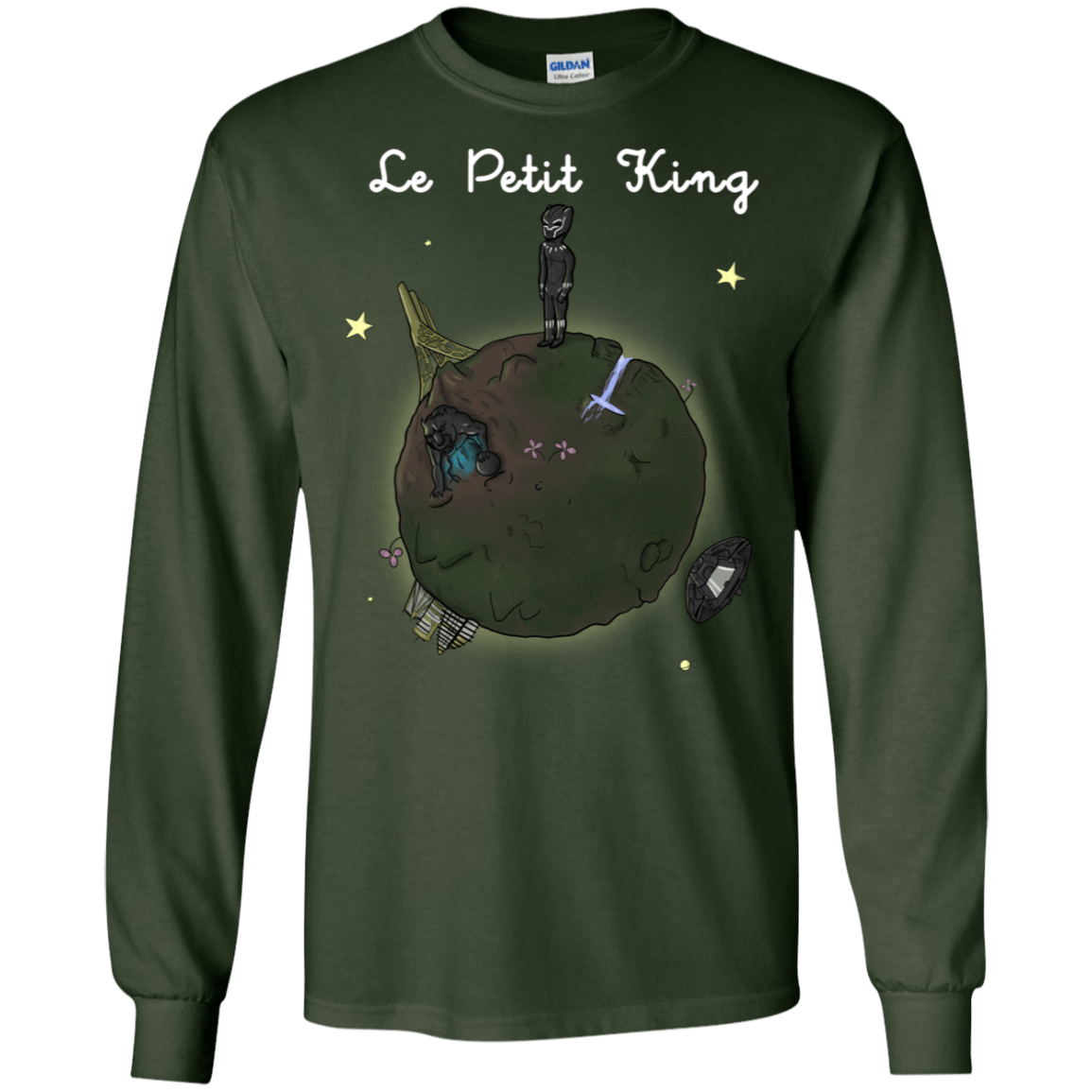 T-Shirts Forest Green / S Le Petit Prince Of Wakanda Men's Long Sleeve T-Shirt