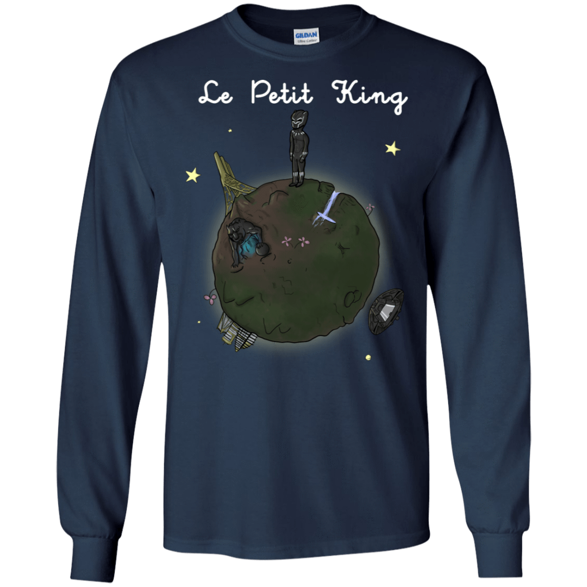 T-Shirts Navy / S Le Petit Prince Of Wakanda Men's Long Sleeve T-Shirt