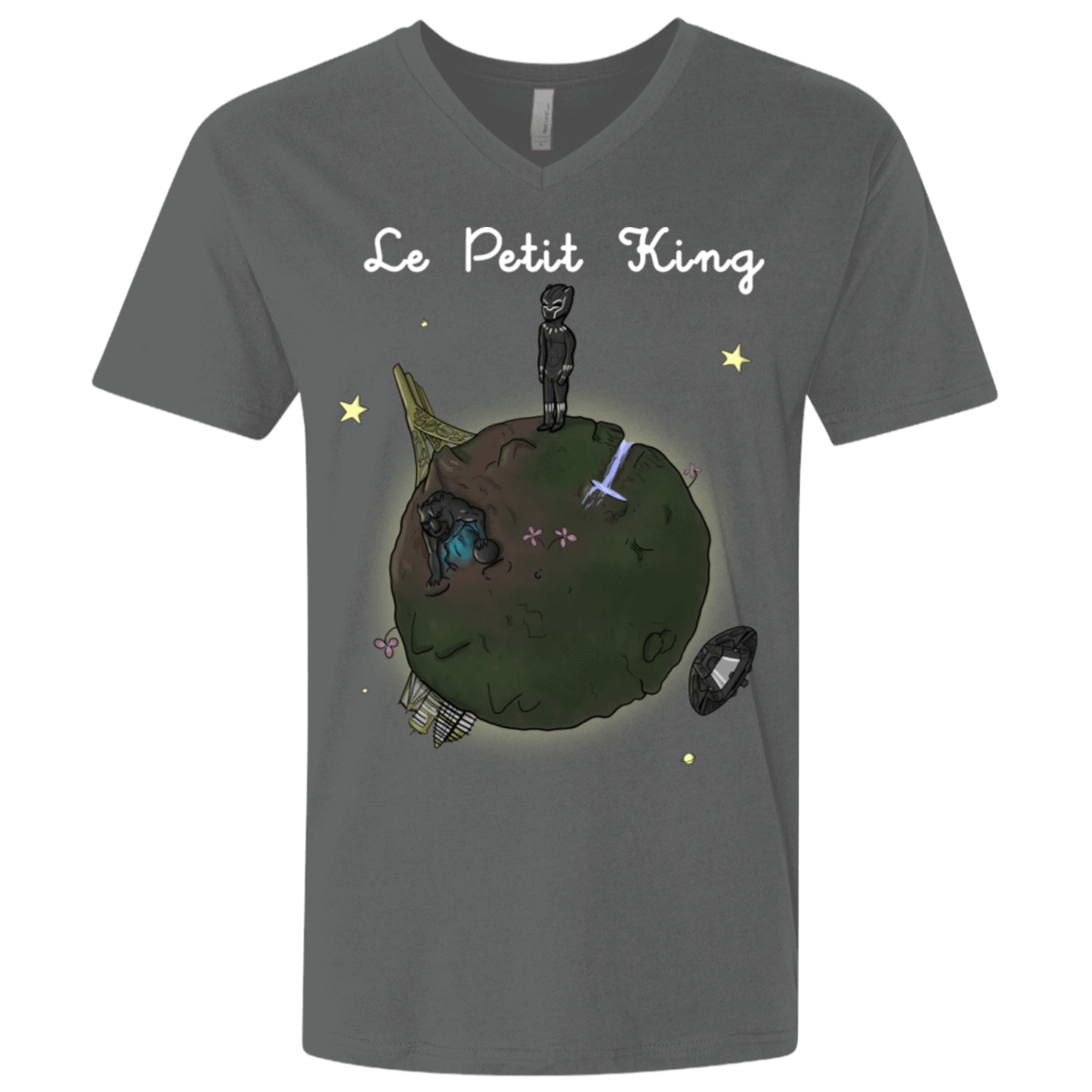 T-Shirts Heavy Metal / X-Small Le Petit Prince Of Wakanda Men's Premium V-Neck