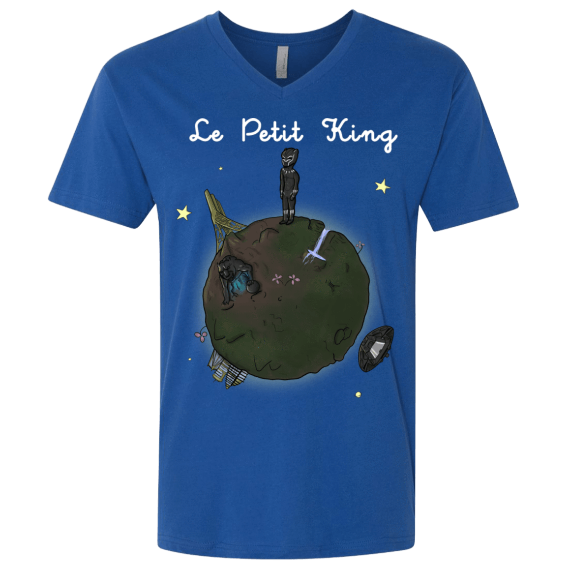 T-Shirts Royal / X-Small Le Petit Prince Of Wakanda Men's Premium V-Neck