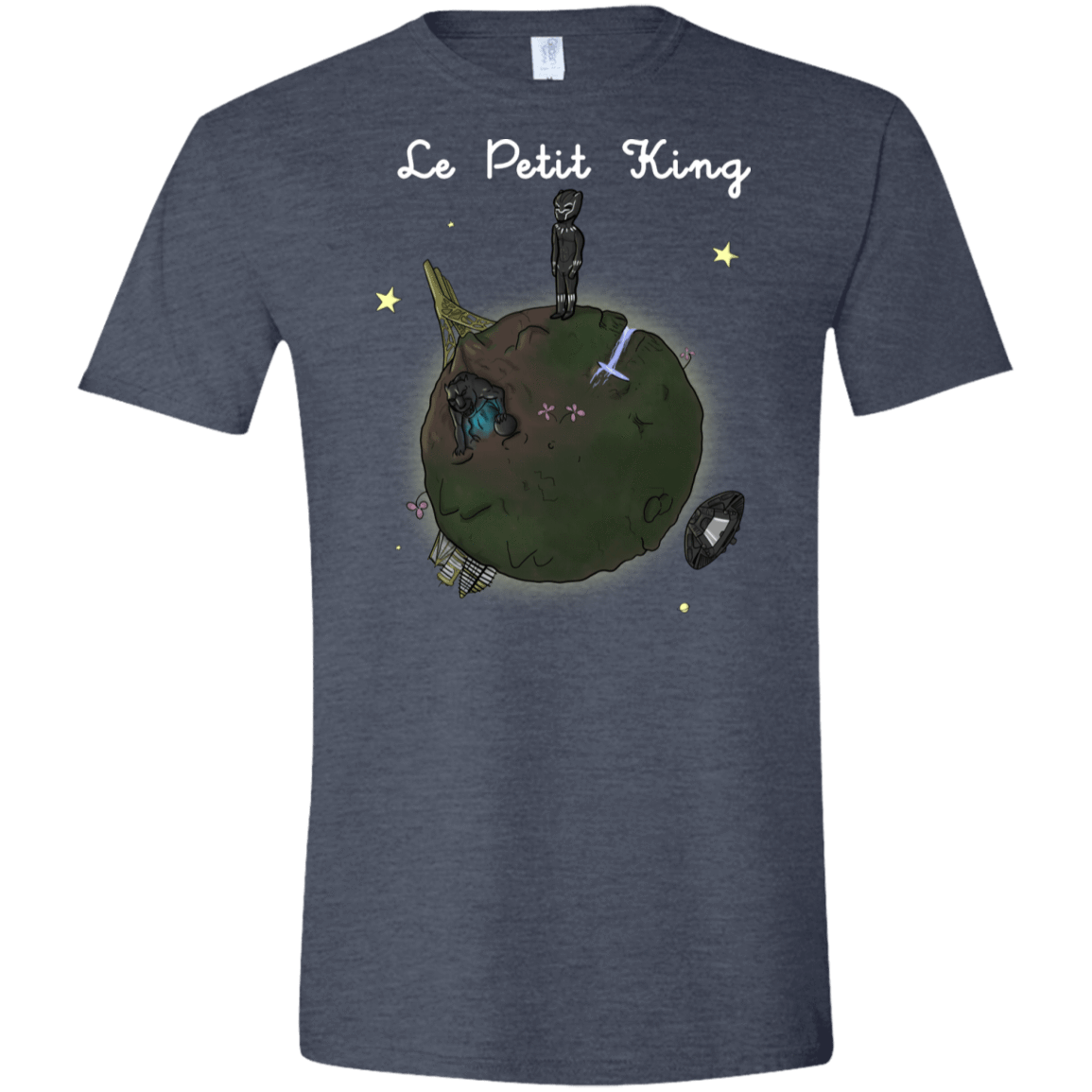 T-Shirts Heather Navy / S Le Petit Prince Of Wakanda Men's Semi-Fitted Softstyle