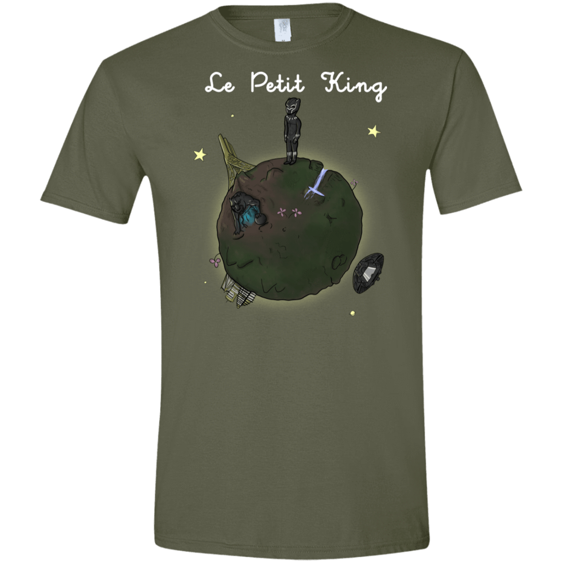 T-Shirts Military Green / S Le Petit Prince Of Wakanda Men's Semi-Fitted Softstyle