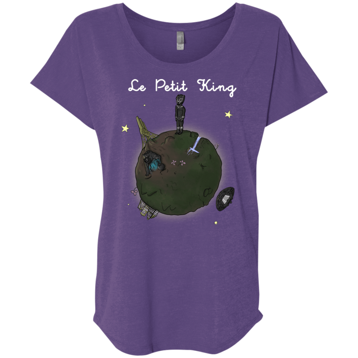 T-Shirts Purple Rush / X-Small Le Petit Prince Of Wakanda Triblend Dolman Sleeve