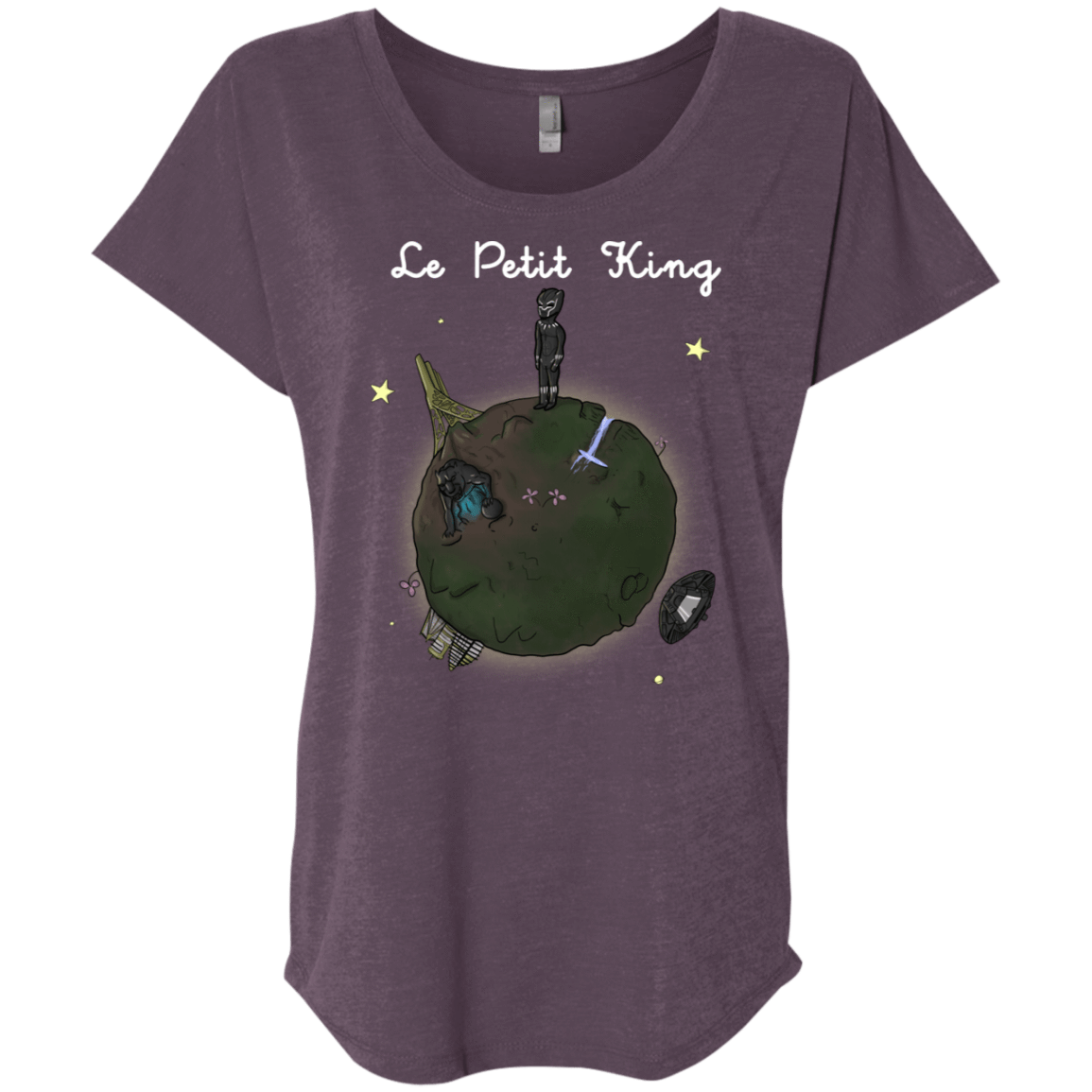 T-Shirts Vintage Purple / X-Small Le Petit Prince Of Wakanda Triblend Dolman Sleeve