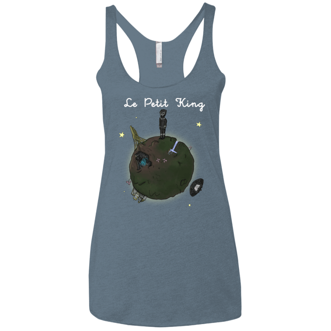 T-Shirts Indigo / X-Small Le Petit Prince Of Wakanda Women's Triblend Racerback Tank