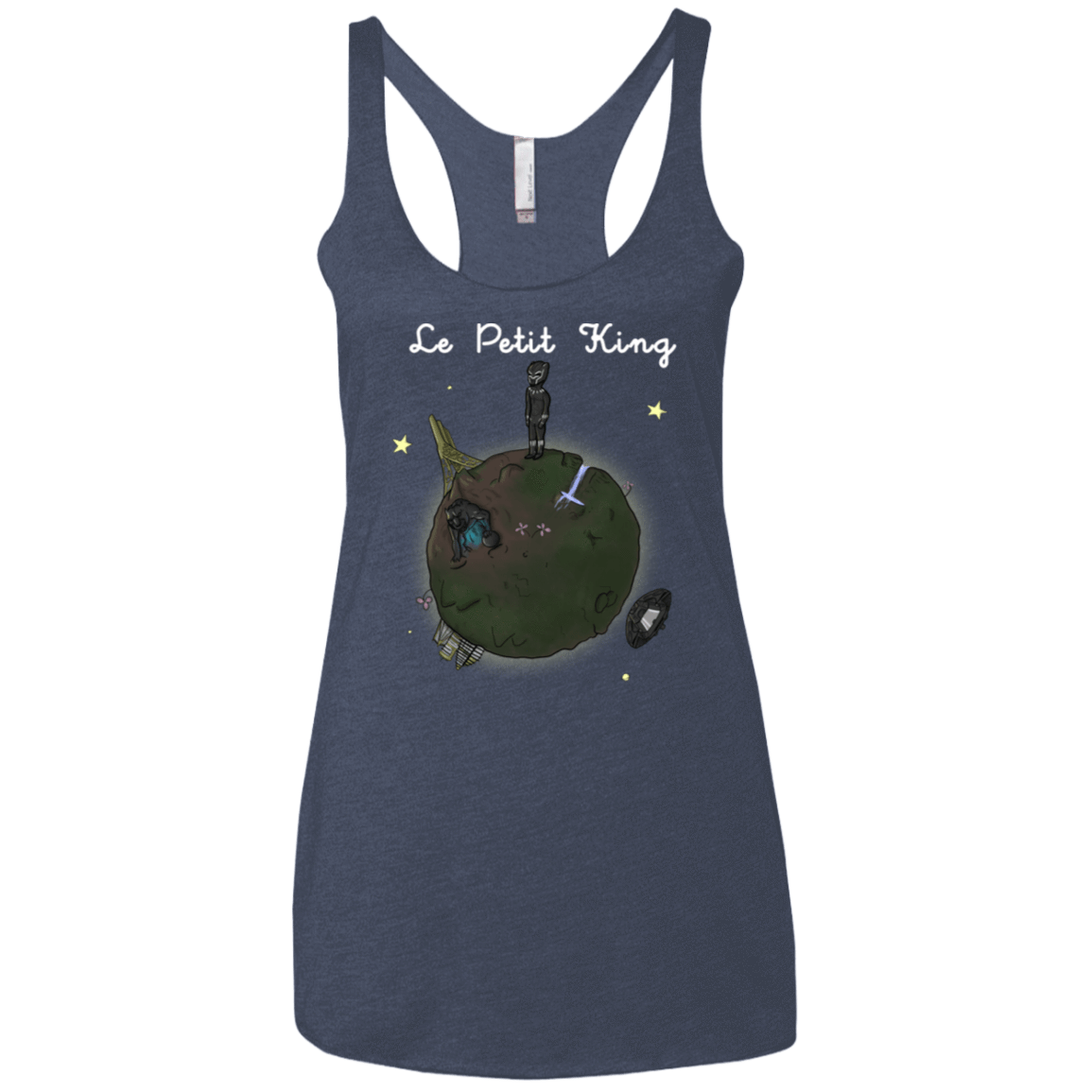 T-Shirts Vintage Navy / X-Small Le Petit Prince Of Wakanda Women's Triblend Racerback Tank