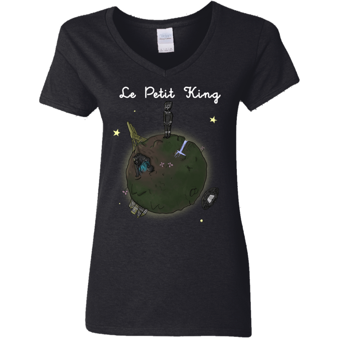 T-Shirts Black / S Le Petit Prince Of Wakanda Women's V-Neck T-Shirt