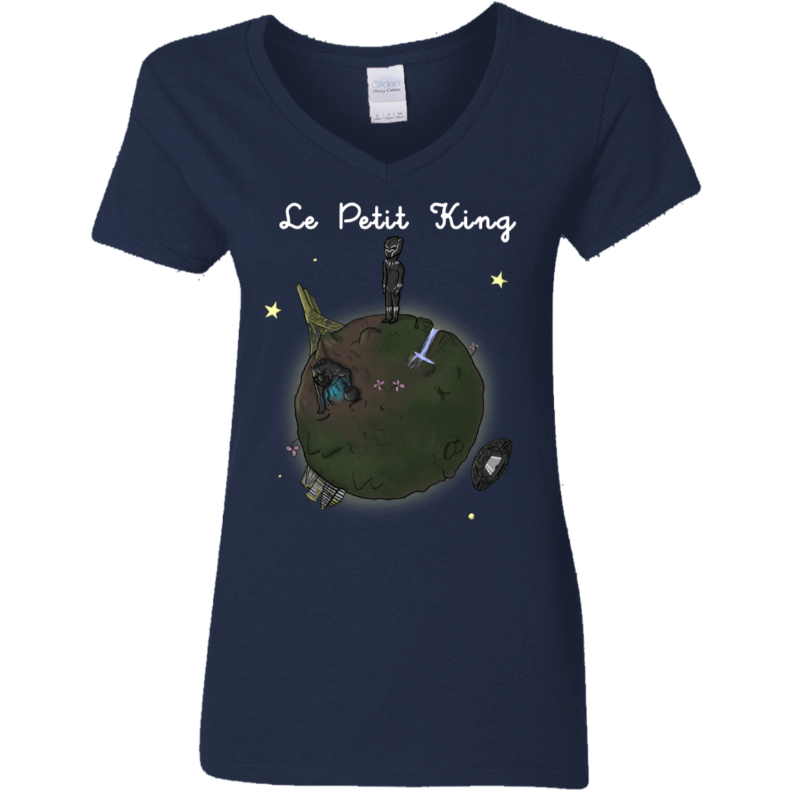 T-Shirts Navy / S Le Petit Prince Of Wakanda Women's V-Neck T-Shirt