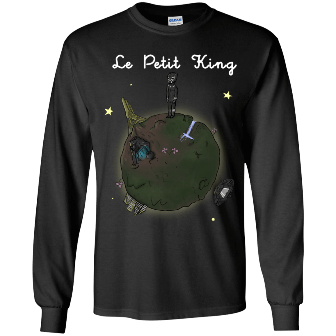 T-Shirts Black / YS Le Petit Prince Of Wakanda Youth Long Sleeve T-Shirt