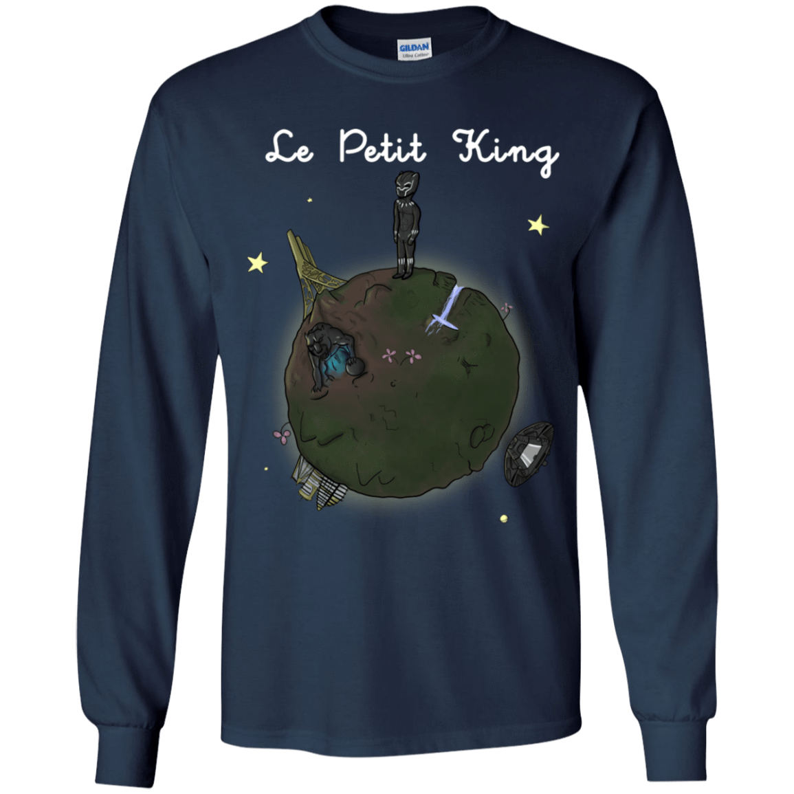 T-Shirts Navy / YS Le Petit Prince Of Wakanda Youth Long Sleeve T-Shirt