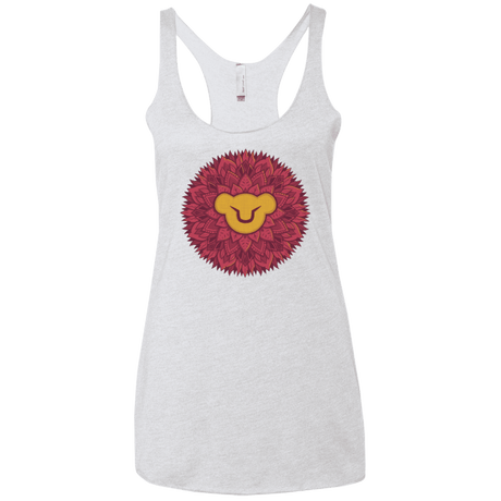 T-Shirts Heather White / X-Small Leaf Mane Mandala Women's Triblend Racerback Tank