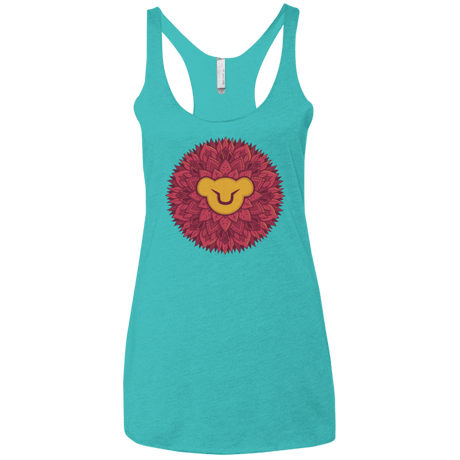 T-Shirts Tahiti Blue / X-Small Leaf Mane Mandala Women's Triblend Racerback Tank
