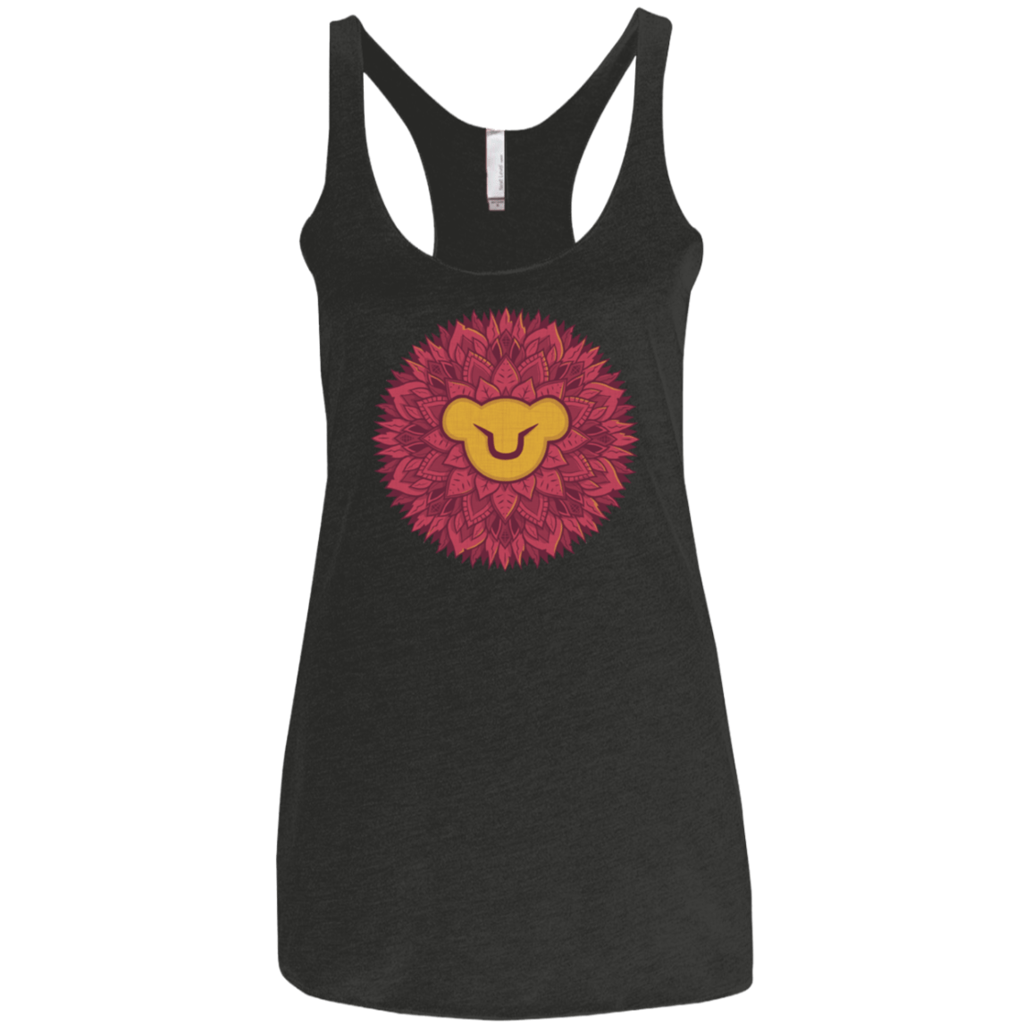 T-Shirts Vintage Black / X-Small Leaf Mane Mandala Women's Triblend Racerback Tank