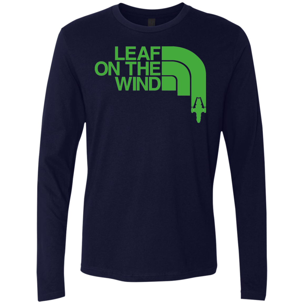T-Shirts Midnight Navy / Small Leaf on the Wind Men's Premium Long Sleeve