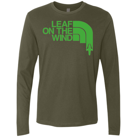 T-Shirts Military Green / Small Leaf on the Wind Men's Premium Long Sleeve