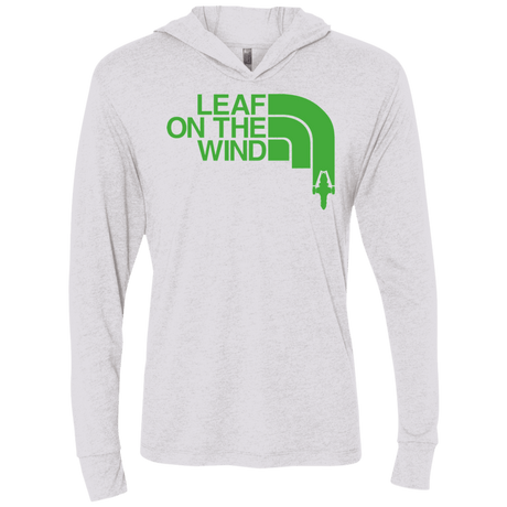 T-Shirts Heather White / X-Small Leaf on the Wind Triblend Long Sleeve Hoodie Tee