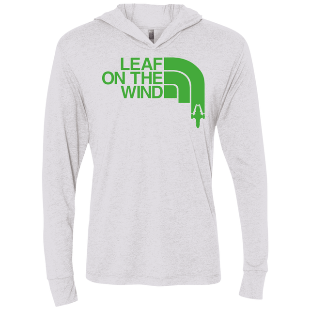 T-Shirts Heather White / X-Small Leaf on the Wind Triblend Long Sleeve Hoodie Tee