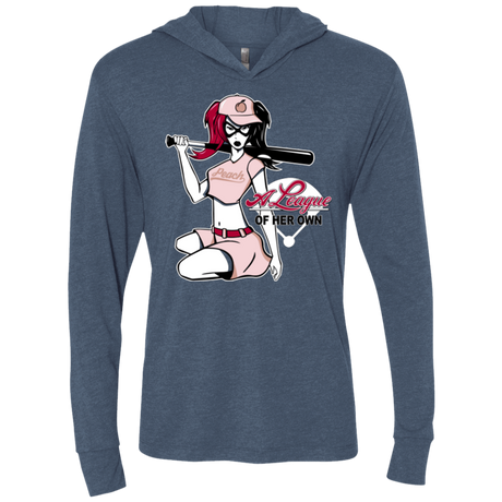 T-Shirts Indigo / X-Small League of Her Own Triblend Long Sleeve Hoodie Tee