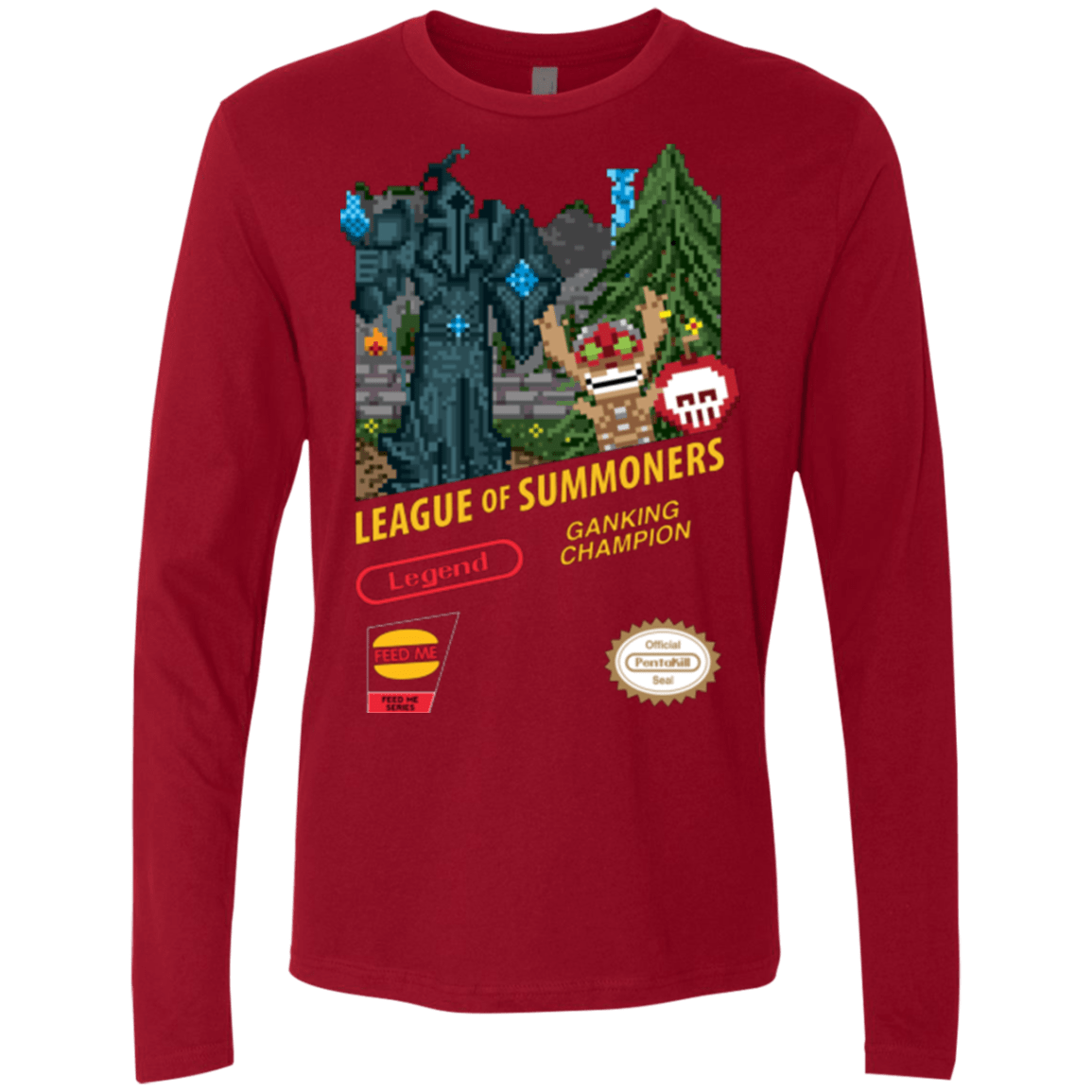 T-Shirts Cardinal / Small League of Summoners Men's Premium Long Sleeve