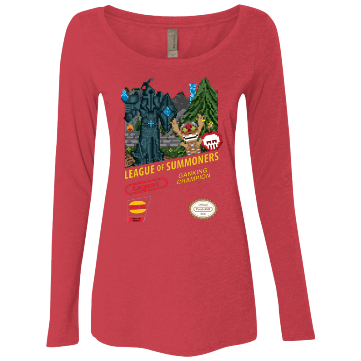 Red champion long sleeve top shirt womens