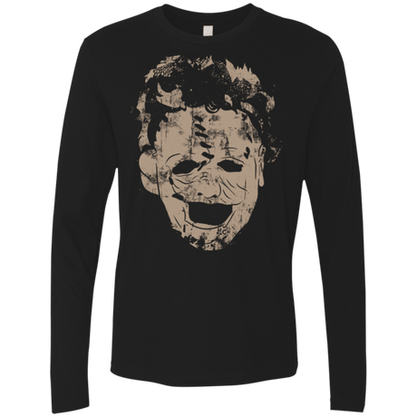 T-Shirts Black / Small Leather Face Grunge Men's Premium Long Sleeve