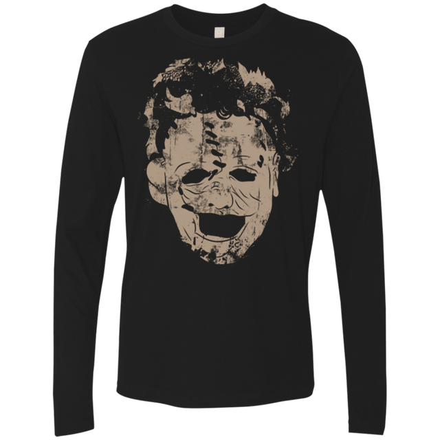 T-Shirts Black / Small Leather Face Grunge Men's Premium Long Sleeve
