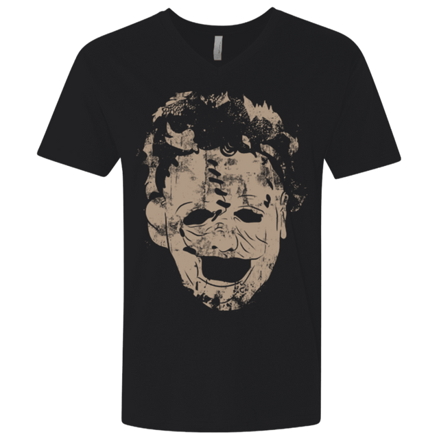 T-Shirts Black / X-Small Leather Face Grunge Men's Premium V-Neck