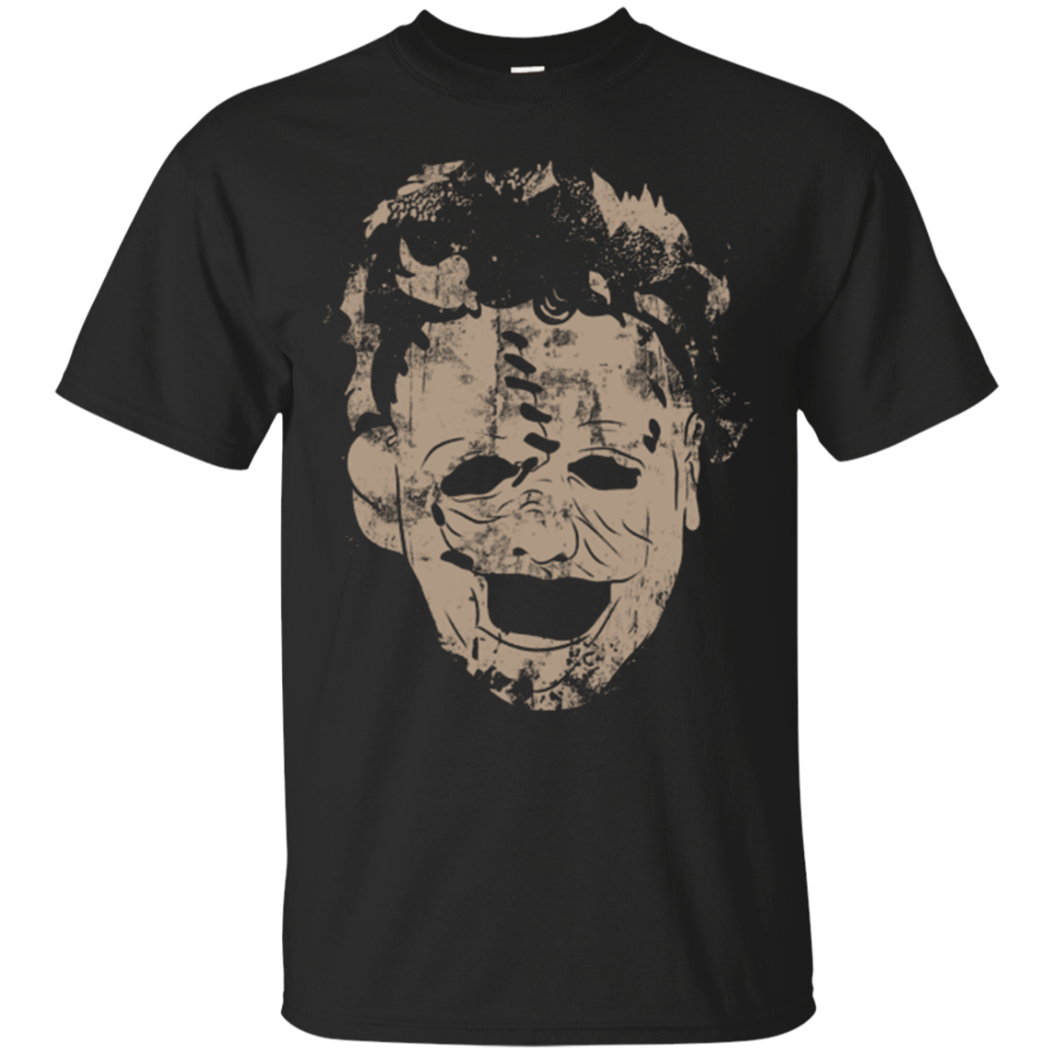 T-Shirts Black / Small Leather Face Grunge T-Shirt