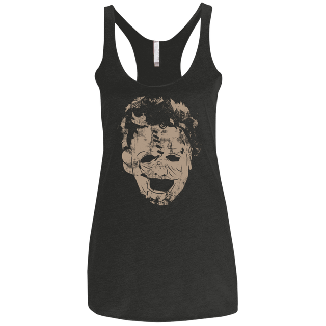 T-Shirts Vintage Black / X-Small Leather Face Grunge Women's Triblend Racerback Tank