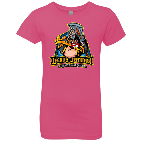 T-Shirts Hot Pink / YXS Leeroy Jenkins Girls Premium T-Shirt